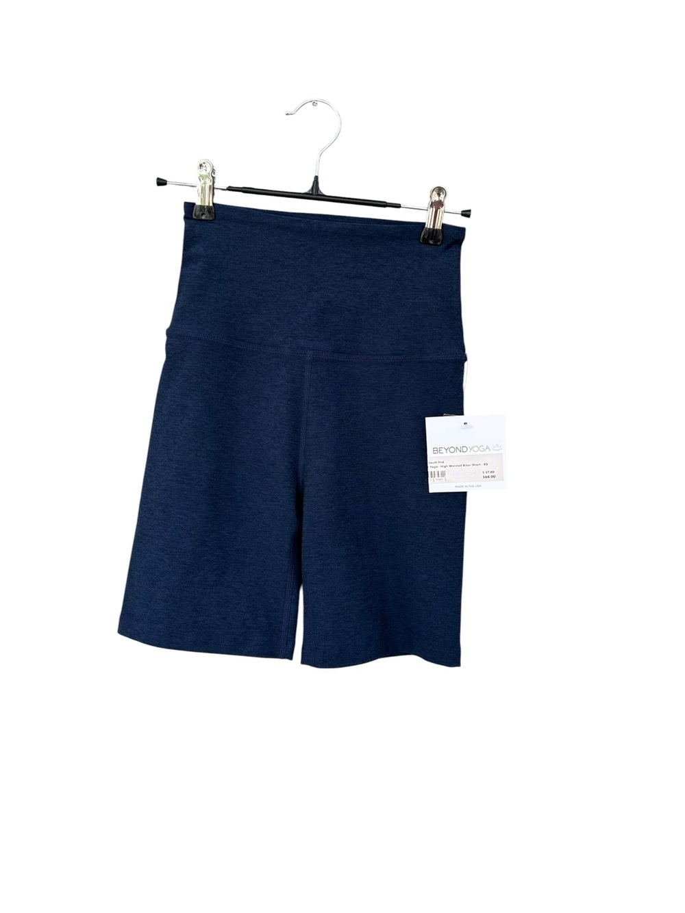 NWT Beyond Yoga Spacedye Keep Pace 7" Biker Short High-Waisted - Size XS - Navy - Picture 2 of 12